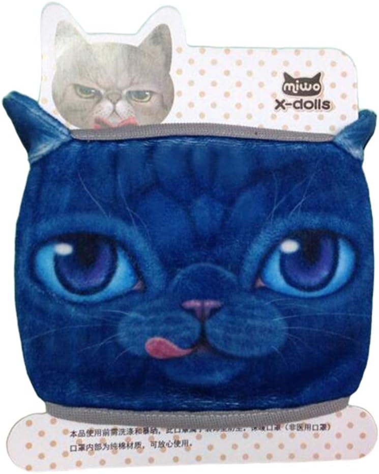 HotMall-US Protective face and Mouth,Unisex,Washable, Reusable Cartoon Cat Cotton Dust-Proof Breathable Anti Haze Protective Facial Mouth Protection Random Color