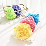 Omenluck 3Pcs Bath Shower Sponge Loofah Exfoliating Balls Body Scrubber Mixed view 3