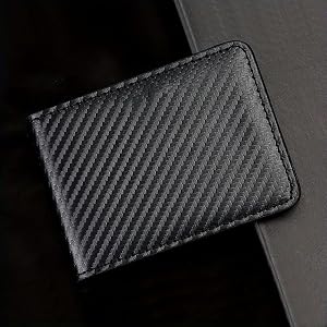 Driver License Holder, Car Document Card Case, Premium PU Leather & Clear PVC, Carbon Fiber Texture, Slim Wallet for License