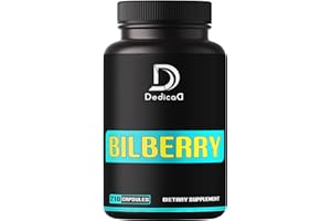 DEDICAD 3600mg Bilberry Supplement for Eyes - 210 Capsules - Extra Strength for Support Vision, Cognitive, Body Management & Heart Health
