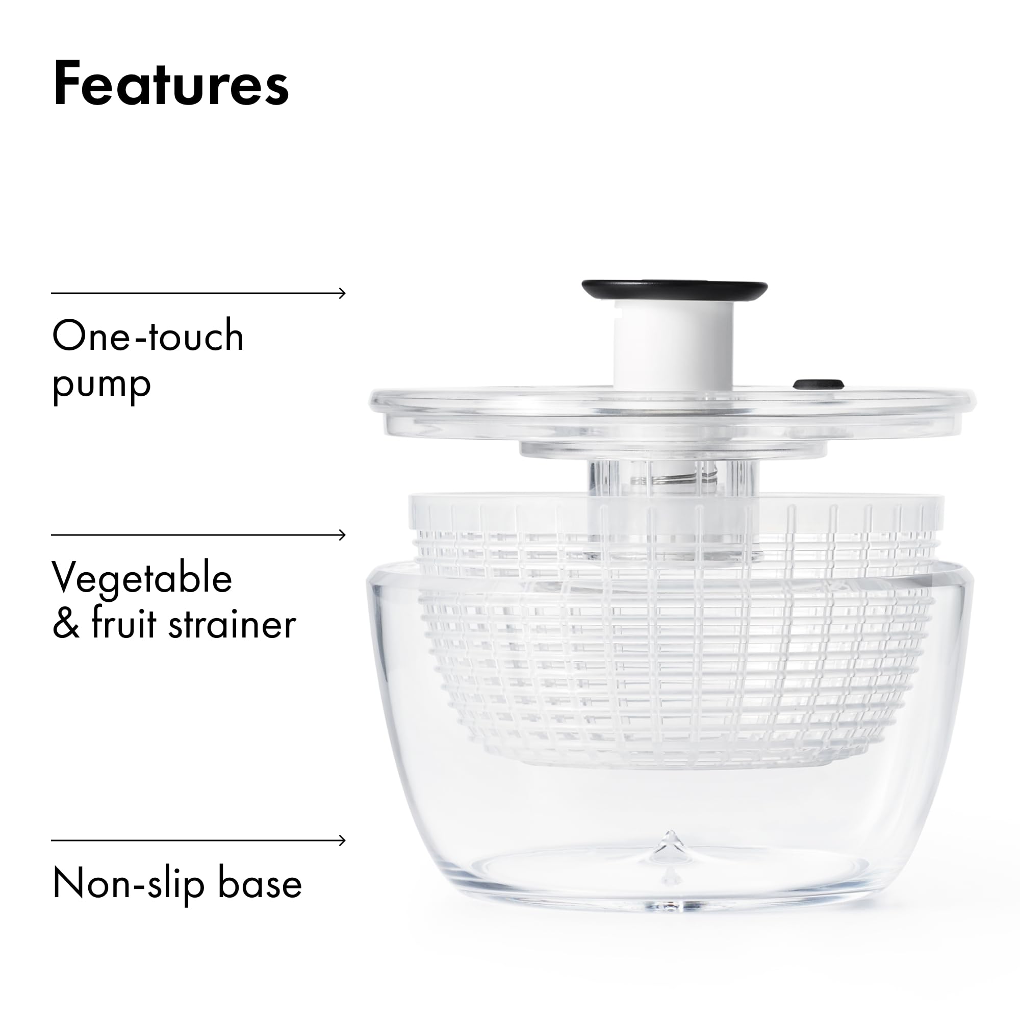 OXO Good Grips Little Salad & Herb Salad Spinner, Fruit Washer and Lettuce Spinner