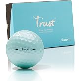Trust Golf Balls - Aurora &amp; Rosa Crystal Urethane Series | Eye-Catching &amp; Easy to Spot | Maximum Distance, Soft Feel, Straight Flight, &amp; Greenside Control | Blue, Orange, Pink, Yellow | 12 or 48 Balls