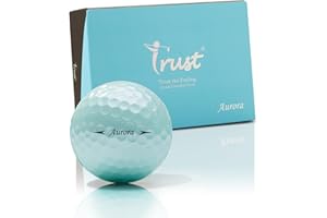Trust Golf Balls - Aurora & Rosa Crystal Urethane Series | Eye-Catching & Easy to Spot | Maximum Distance, Soft Feel, Straight Flight, & Greenside Control | Blue, Orange, Pink, Yellow | 12 or 48 Balls