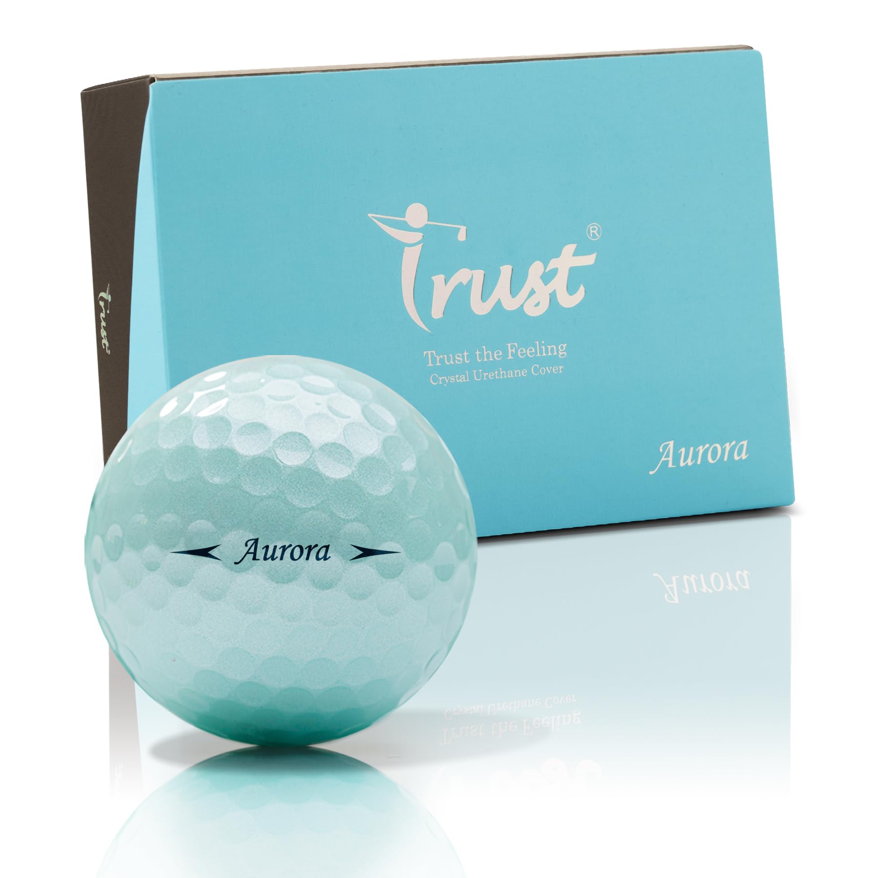 Trust Aurora Blue,Crystal Urethane Covered, K9 Dynamic Core, 3 Piece Golf Ball, Soft & Elasticity Feel, Distance with Greenside Control (One Dozen)