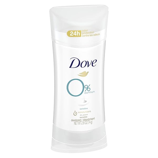 DOVE ALUMINUM-FREE DEODORANT FOR WOMEN SENSITIVE FOR 24 HOUR ALCOHOL FREE ODOR PROTECTION SAFE FOR SENSITIVE SKIN 2.6 OZ
