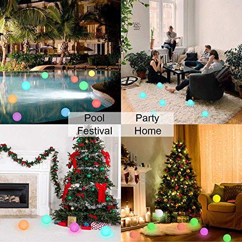 ELlight LED Floating Pool Lights, RGB(16 Colors) Color Changing Ball Lights with Timer, IP67 Waterproof for Pool Decor Outdoor Indoor Holiday Party Lights[6 Packs]