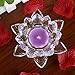 OwnMy 4.5 Inch Crystal Lotus Candle Tealight Holder, Glass Candle Lamps Holder Night Light Candlestick with Gift Box for Altar windowsill Home Decor Christmas Wedding Party (4.5 Inch Clear)