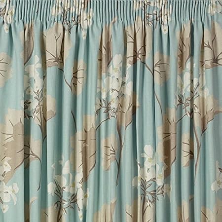Laura Ashley Millwood Duck Egg Pencil Pleat Ready Made 90x90