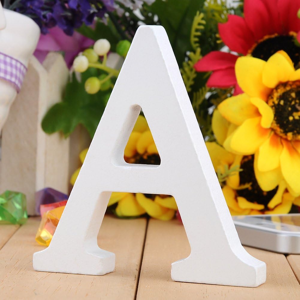 JINGXU Wooden Letters A-Z 26 Alphabet Letters DIY for Wedding Birthday Party Home Decorations (A)