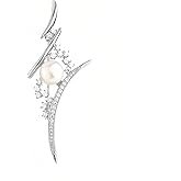 EMEGCY Peal Brooch Pins Fashion Rhinestone Brooch for Crafts Silver Shinning Pin of Clothes Minimalist Jewelry Gift for Wife Mother Birthday