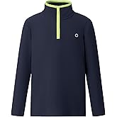 PATPAT Kids Heat-Retaining Sweatshirt, Cloud-Soft Smart-Thermal Quarter-Zip Sweater, Mock Neck Pullover with Thumb-hole Cuffs