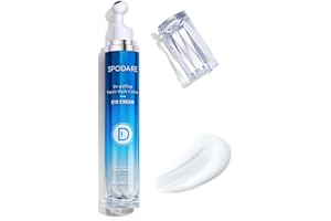 SPODARE Caffeine Eye Cream, Under Eye Cream for Dark Circles, Puffiness & Puffy Bags, Wrinkles Fine Lines, Eye Roller Serum with 360° Massage Ball for Women and Men - 0.7 fl. oz