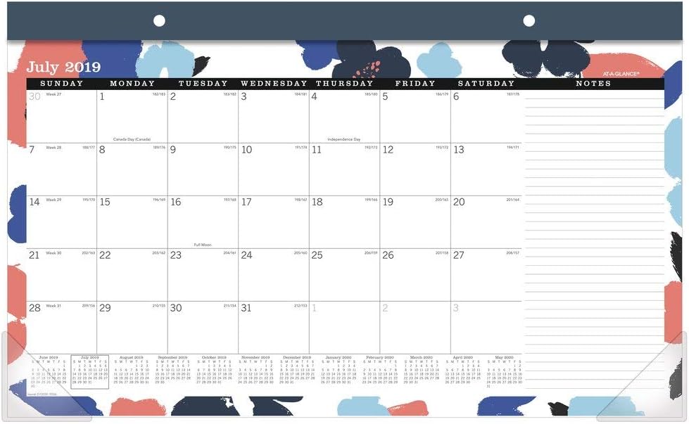 Best at a glance desk calendar 2019-2020