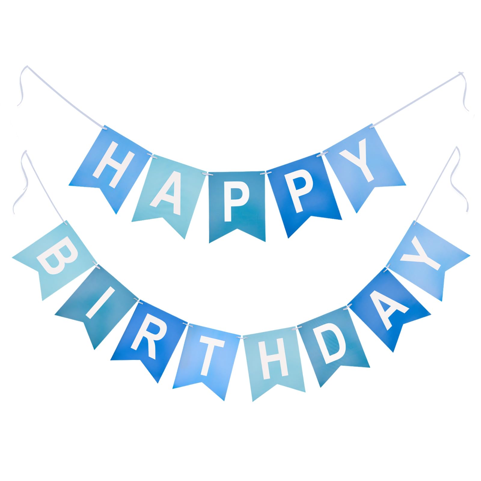 G2PLUS Pre-Strung Happy Birthday Banner Blue: 16 x 20CM Large, No-DIY Birthday Banner for Boys Kids Birthday Party Decorations — image 1