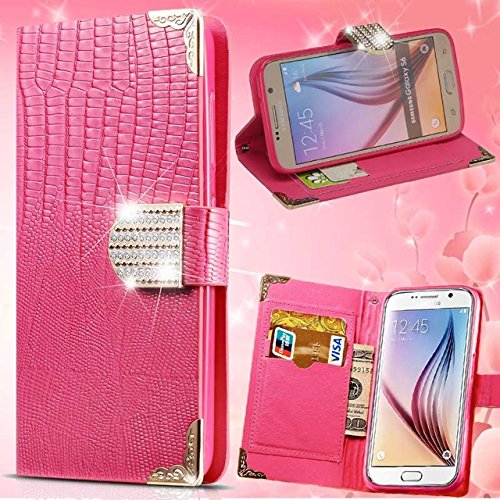 iPhone 7plus Case, [Wild Series] Premium PU Leather Wallet Case for Apple iPhone 7S 5.5 inch (Pink, Luxurious Look, Built-in Credit Card/ID Card Slot)