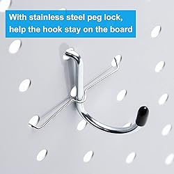 Pegboard Hooks, with Bins, Peg Locks, for