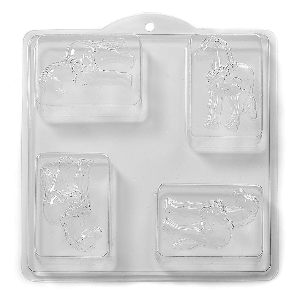 World Of Moulds | 4 Cavity Horse Soap/Bath Bomb Mould Mold L25