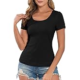 Womens Crewneck Casual Short Sleeve Basic T-Shirt Going Out Top