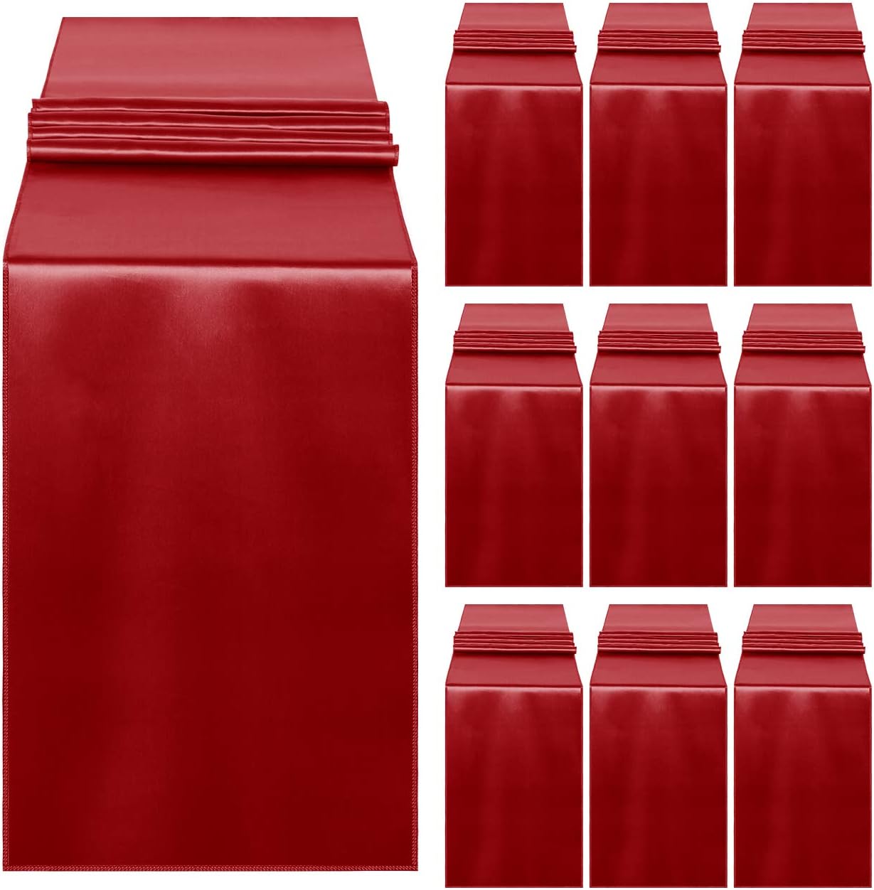 Syntus Satin Table Runner, 10 Pack 12 x 108 inch Bright Silk and Smooth Fabric for Wedding, Birthday Parties, Banquet Decoration, Thanksgiving & Christmas, Golden: Home & Kitchen