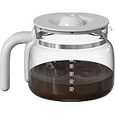 DCGC01 10-Cups Replacement Glass Carafe Pot Compatible with Smeg DCGC01 DCF02 DCG01 Overflow Coffee Maker
