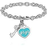Ruirenan Inspirational Bracelets for Women Daughter Engraved Charm Heart Pendant Gifts for Mom Sister Grandma Gigi Friends Birthday Christmas Mother's Day Gifts