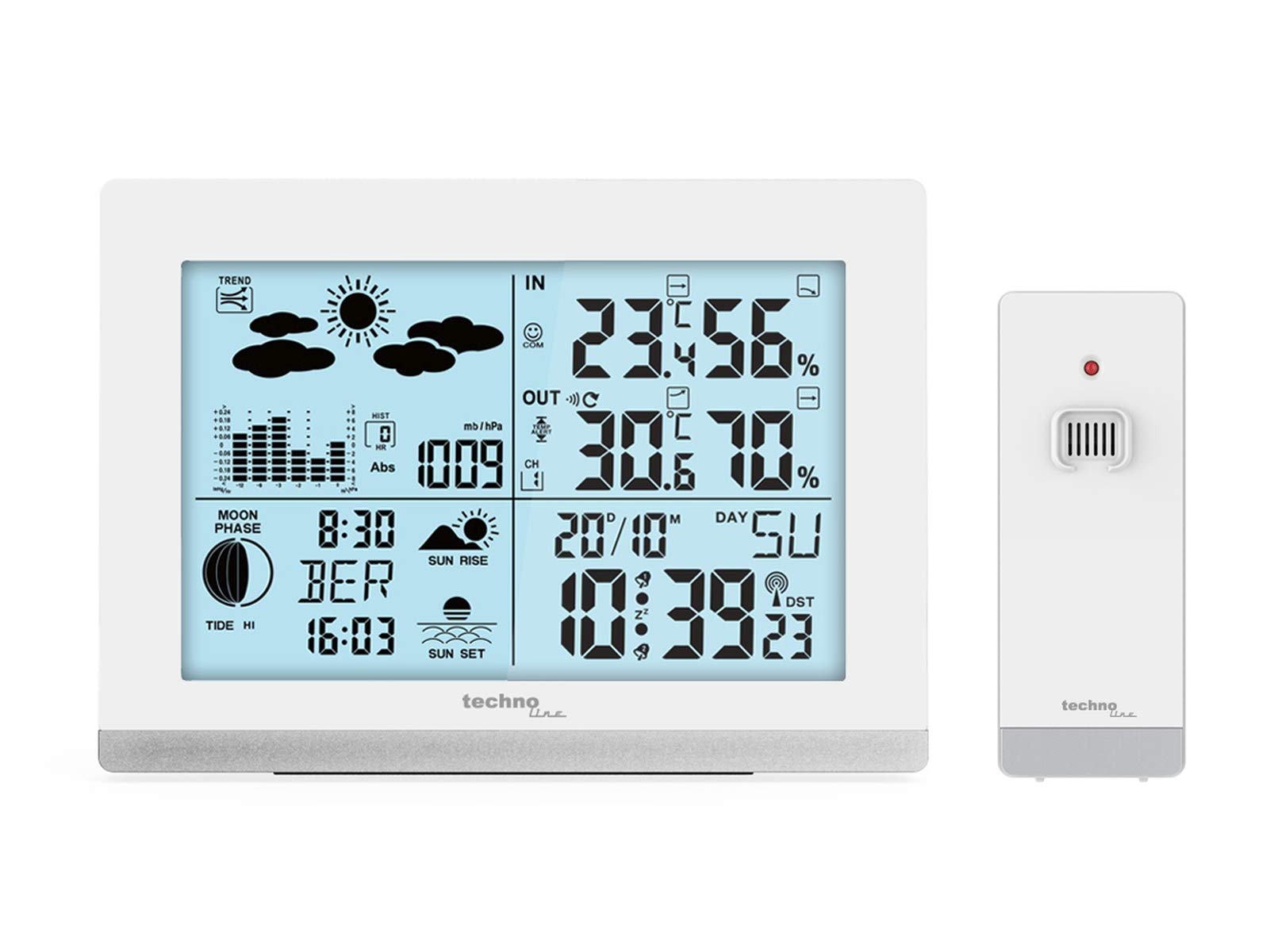 Technoline WS6762 White Wireless Weather Station WS6762 with Outdoor Transmitter White
