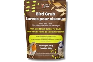 Chirp & Maple, Bird Grub, Dried Black Soldier Fly Grubs for Wild Birds, Wild Bird Food (300G)
