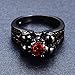 Bamos Jewelry Womens Red Lab Stone Skulls Ring Engagement Wedding Black Gold Plated Garnet Womens Ring Size 8
