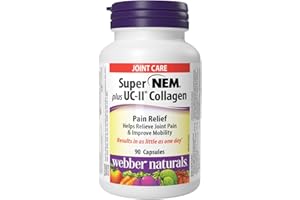 Webber Naturals Super NEM Plus UC-II Collagen, 90 Capsules, Eggshell Membrane to Help Relieve Joint Pain, Stiffness, and Mobi