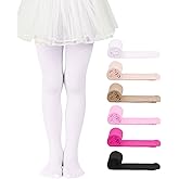 Century Star 6 Pairs Girls Ballet Tights -Soft Footed Convertible Dance Transition Toddler Tights