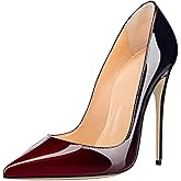 COLETER Women's Sexy Pointed Toe High Heels,4.72 inch/12cm Patent Leather Pumps,Wedding Dress Shoes,Cute Evening Stilettos