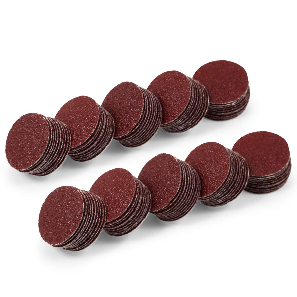 SPEEDWOX 100pcs Sanding Discs 1 Inches Sandpaper 80 Grit Hook and Loop Sanding Discs for Drill Grinder Rotary Tools No Hole