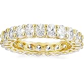 SHINYSO Wedding Band for Women Oval Cubic Zirconia Love Ring Engagement Stackable Promise Rings for Her Size 4-10