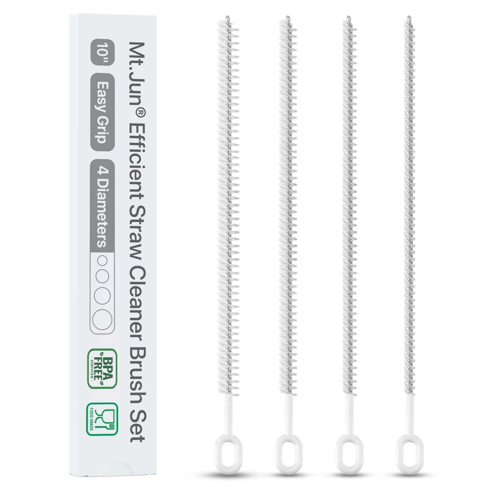 Photo 1 of Straw Cleaner Brush Set (4 Pack) - 10 Inch, 4 Diameters for Thin & Smoothie Straws, Heavy-Duty, Comfort Grip Handle