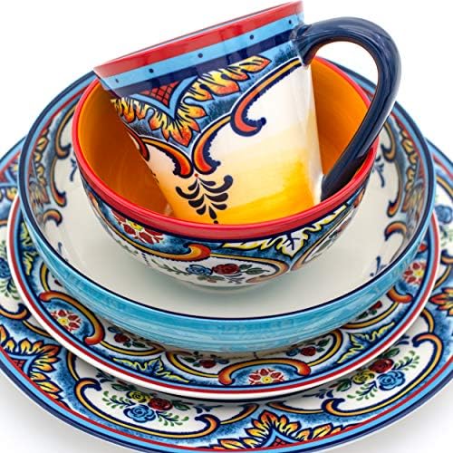 Zanzibar stoneware dinnerware set in a design, priced at $119.99.