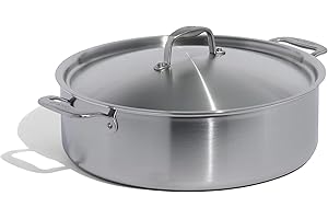 Made In Cookware - 10 Quart Stainless Steel Rondeau Pot w/Lid - 5 Ply Stainless Clad - Professional Cookware - Made in Italy 