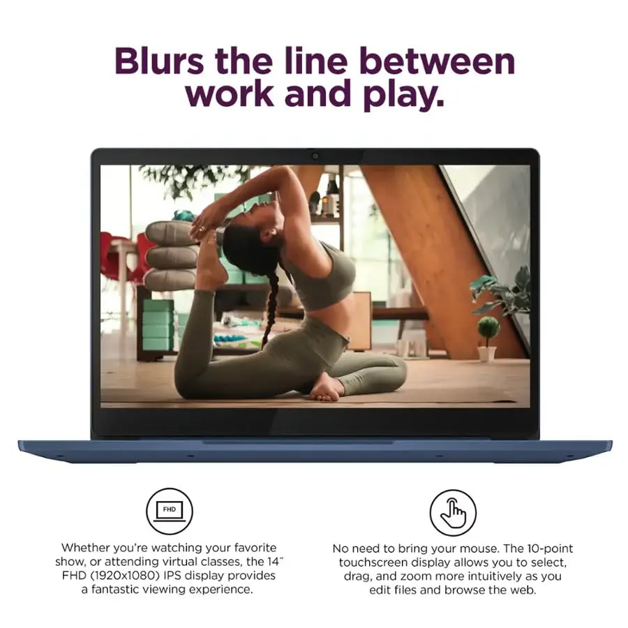 Lenovo IdeaPad Slim 3 Chromebook Laptop para estudiantes - Pantalla táctil FHD de 14'', MediaTek Kompanio 520 de 8 núcleos, liviano, 4 GB de RAM, 64 GB eMMC y tarjeta Micro SD de 256 GB, Wi-Fi 6, Chome OS, con accesorios