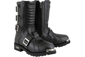 XELEMENT FOOTWEAR Xelement 1503 Men's Black 'Executioner' Leather Motorcycle Boots
