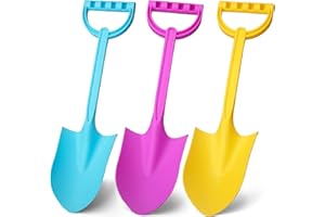 ANZMTOSN 3 Pack Big Beach Sand Shovels Toys, 16 Inch Heavy Duty Plastic Sand Spade Shovel for Kids Adults, Beach Sand Toy- Great for Sandbox,Outdoor, Snow Scoop, Planting Shovels for Digging, Gardening