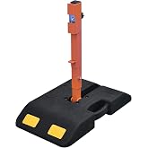 OrangeStar Folding Traffic Sign Holder, Portable Compact Stand | All-in-One Design with Pole Storing in Rubber Base for Construction, Event, Parking Lot Safety, Weather Resistant