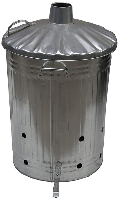 Apollo Gardening Verbrennungstonne aus Metall, verzinkt, 90 l