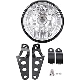 7 Inch LED Motorcycle Headlight, Universal Motorbike Driving Light with Bracket, Fit Cafe Racer Cruiser