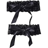 SHENHE Women's 2 Pcs Leg Garters with Bows Wedding Bridal Thigh Garter Belts Elastic Leg Ring