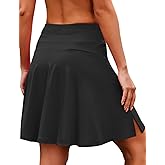 COOrun 20" Tennis Skirt Women Knee Length Golf Long Skort with Pockets High Waisted Athletic Sports Inner Shorts Skirts S-3XL