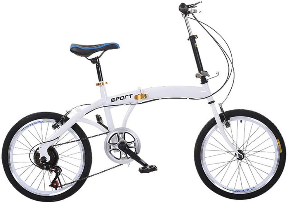 Urcar Folding Bicycle Lightweight Adult Bike 6-Speed Drivetrain Front and Rear Fenders,Great for City Riding and Commuting, 20-Inch Wheels