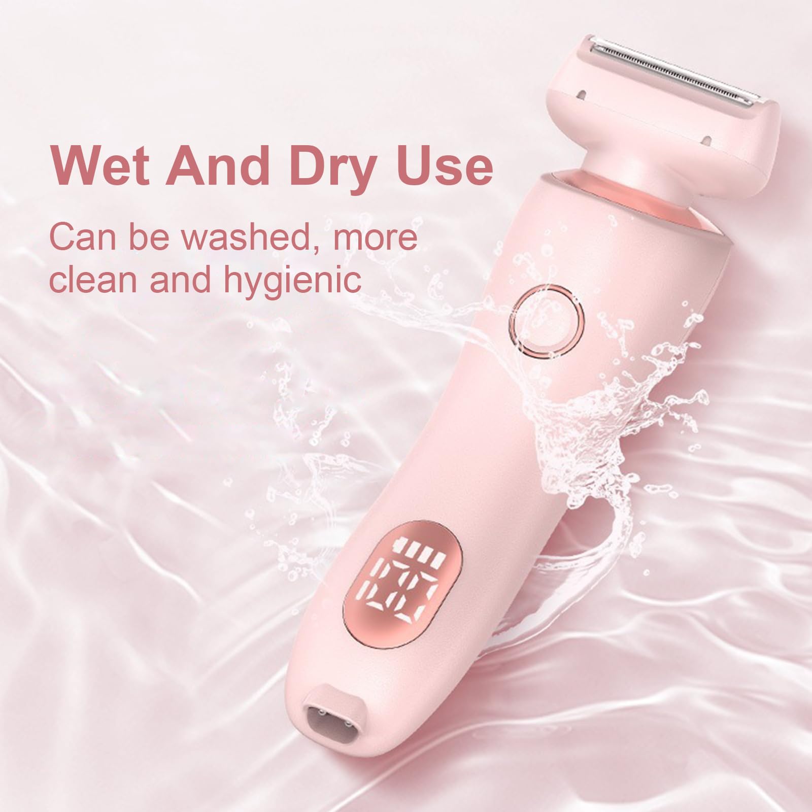 Rasierer Damen, 2 in 1 Intimrasierer für Frauen Layhou Elektrisch Rasierer mit IPX7 Wasserdicht, Schmerzlos Epilierer, Kabelloser UBS Nass/Trocken Epilierer für Gesicht Bikini Beine Arme Körper (Blau) 5