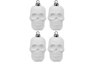 NEW HAMPSHIRE CRAFTWORKS Day of The Dead Hanging Skull Ornaments - Set of 4 - Paint Your Own Ceramic Keepsake