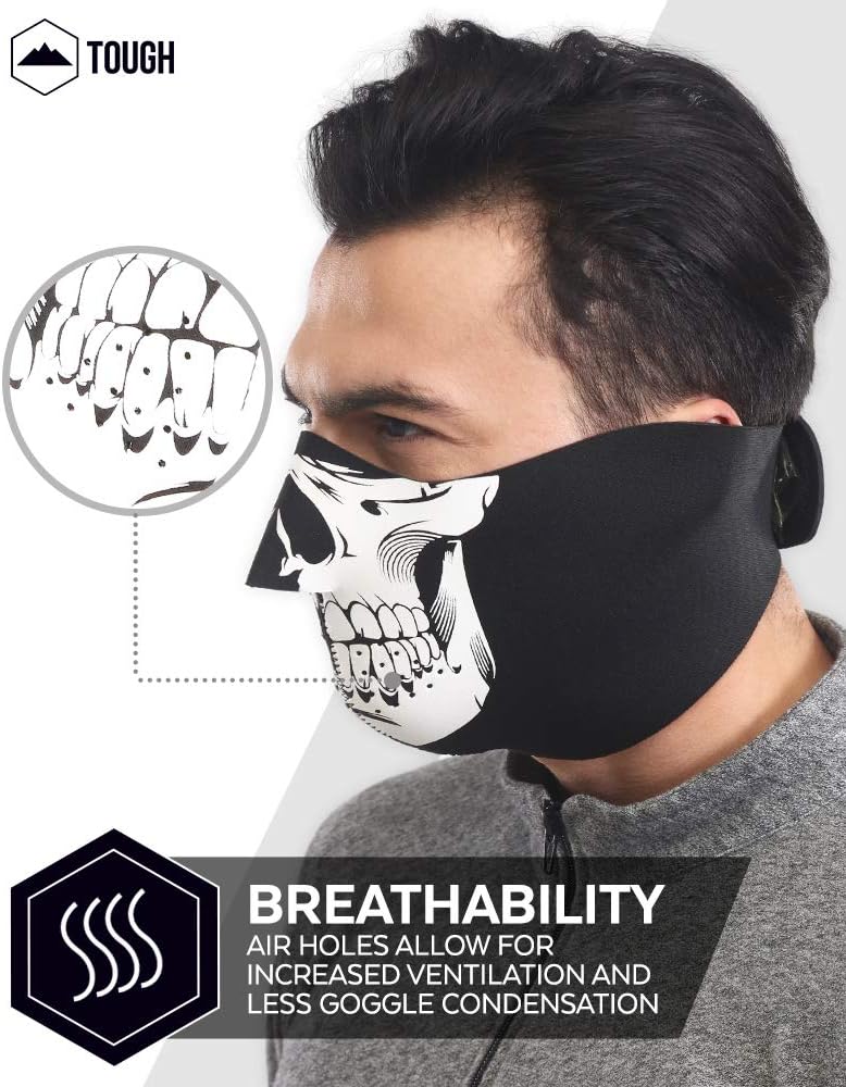 Half Face Balaclava Ski Mask for Cold Weather - Men's Winter Mouth Cover for Motorcycle Riding, Skiing, Snowboarding, Running: Automotive
