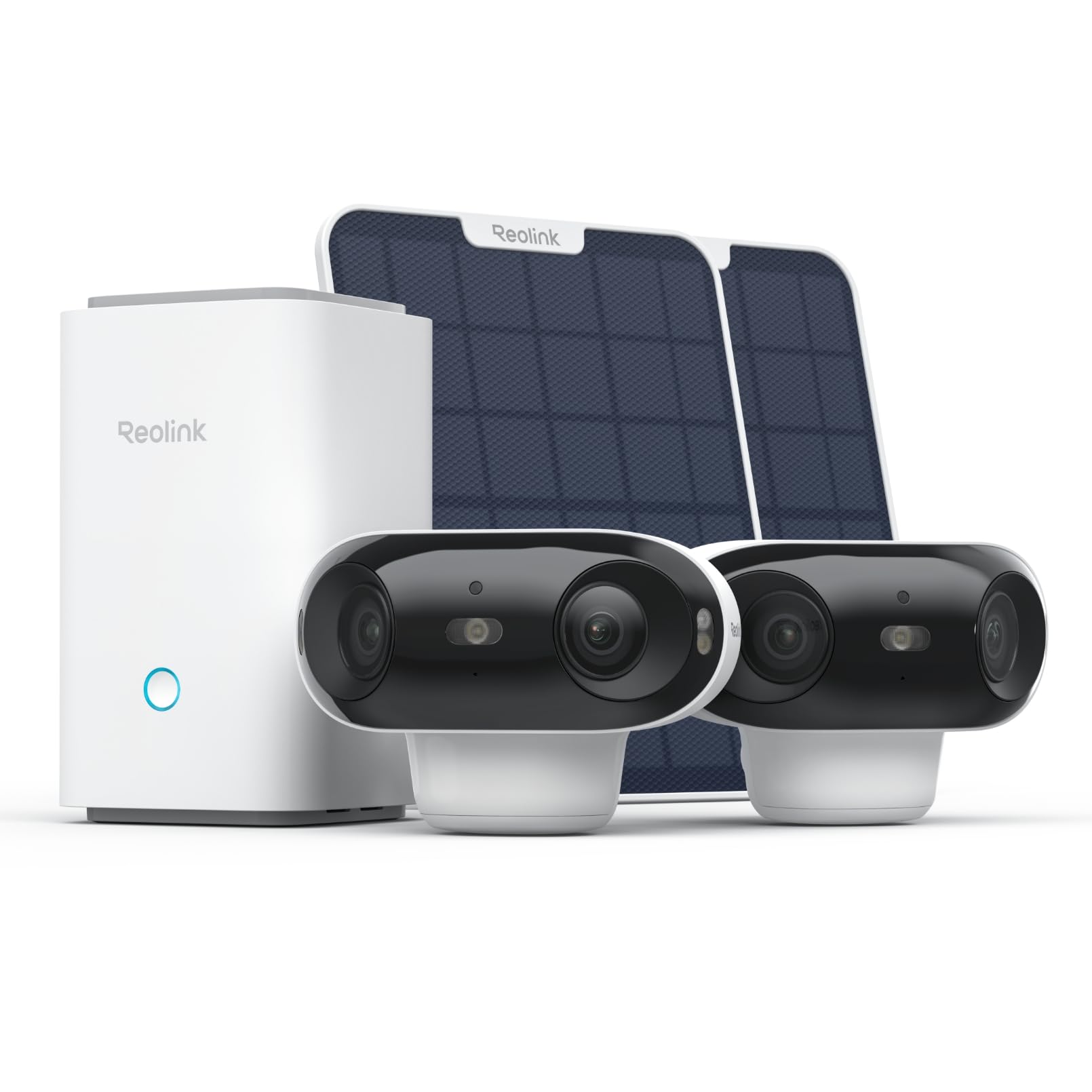 Reolink Argus 4 Pro Solar Überwachungskamera Aussen Akku, 4K ColorX-Nachtsicht, 180°-Weitwinkel, Wi-Fi 6, 8MP Kabellose IP Kamera mit Home Hub, Keine monatlichen Gebühren, 2-Kamera-Set mit Solarpanel