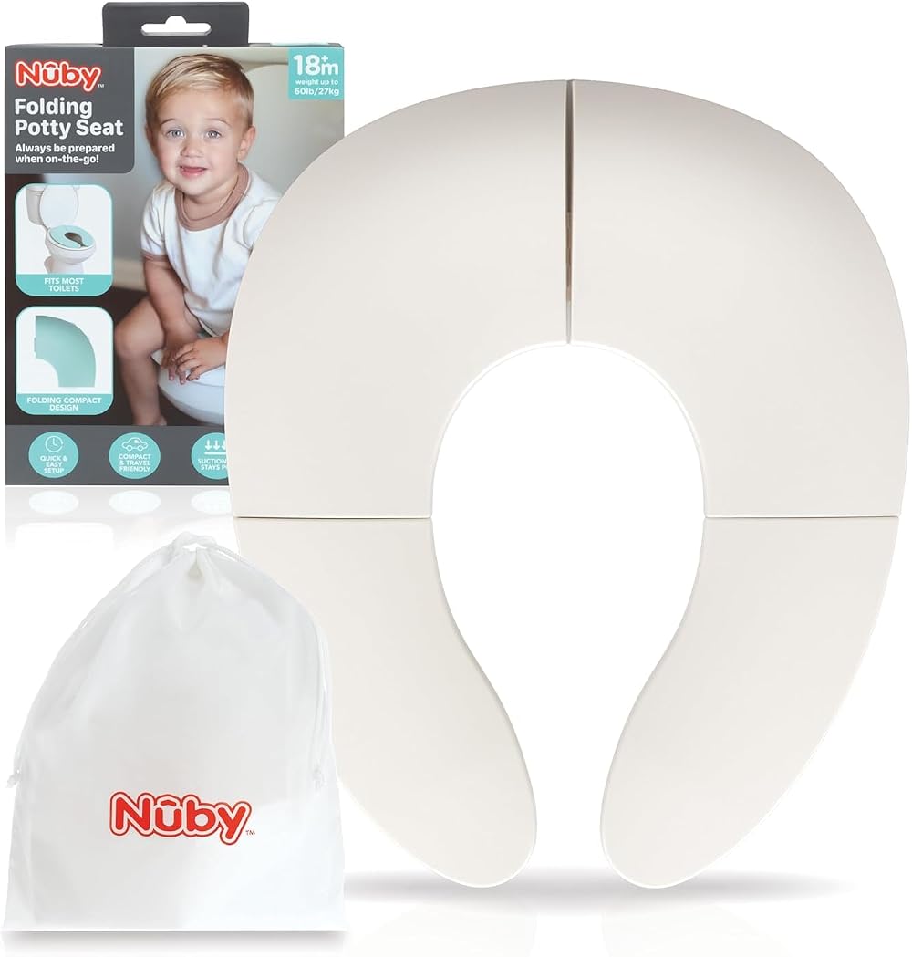 Nuby Portable Foldable Toilet Seat Easy Potty Training Anti Slip Carry Bag